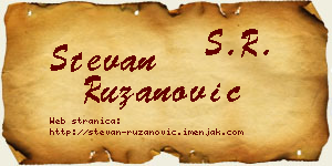 Stevan Ružanović vizit kartica